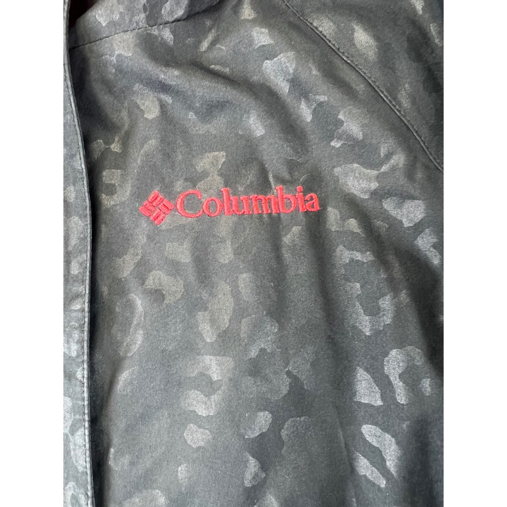 Columbia Winter Jacket Girls M 10/12 Black‎ Leopard Print Outgrown Hooded Parka - Picture 2 of 8